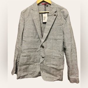 Ted Baker Women’s Check Button Blazer Charcoal 5 NWt